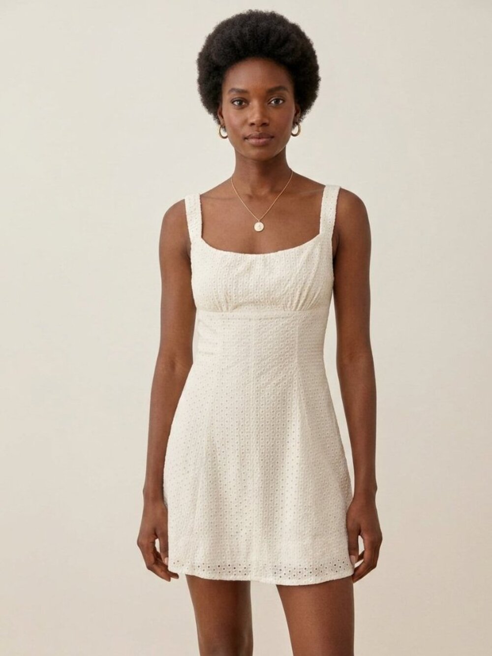 Free People Berry Kiss Mini Dress – Ivory Eyelet | Size S